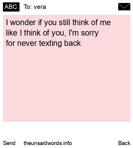unsent message to vera