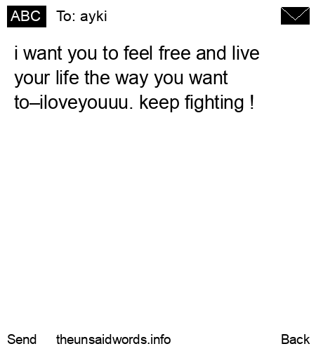 unsent message to ayki