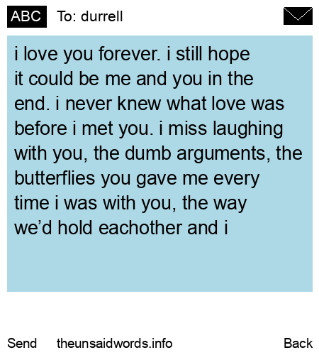 unsent message to durrell