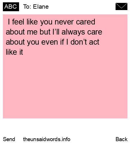 unsent message to Elane