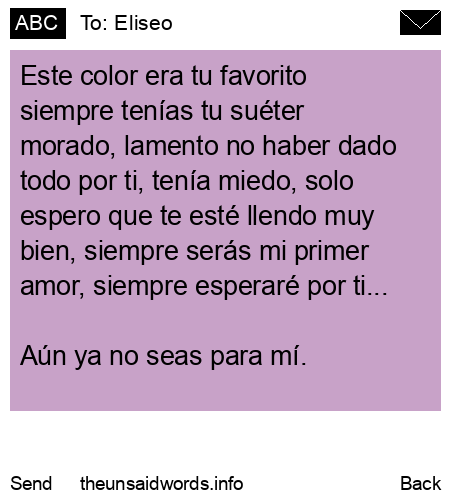 unsent message to Eliseo
