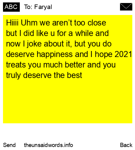 unsent message to Faryal