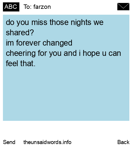 unsent message to farzon