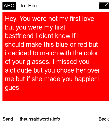 unsent message to Filo