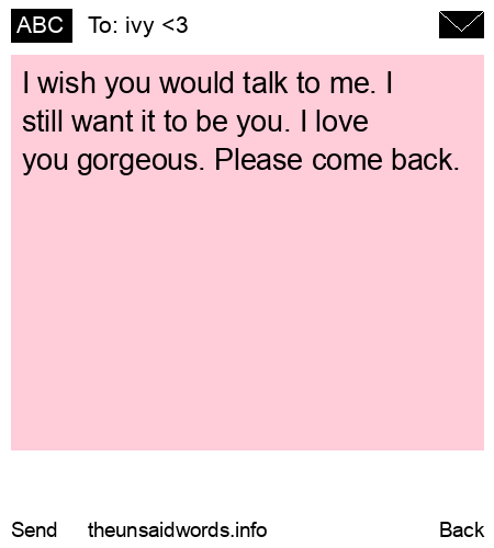 unsent message to ivy <3