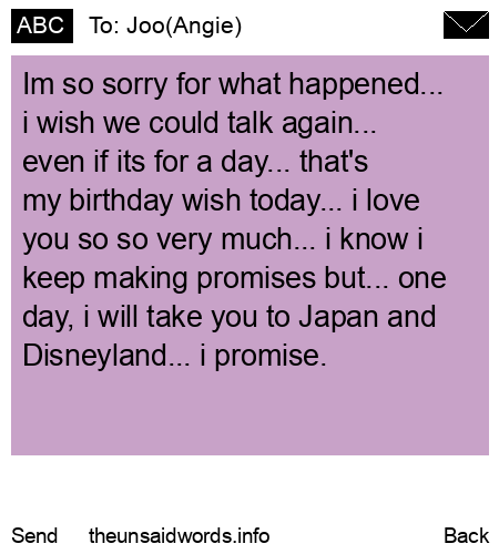 unsent message to Joo(Angie)