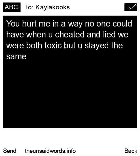 unsent message to Kaylakooks