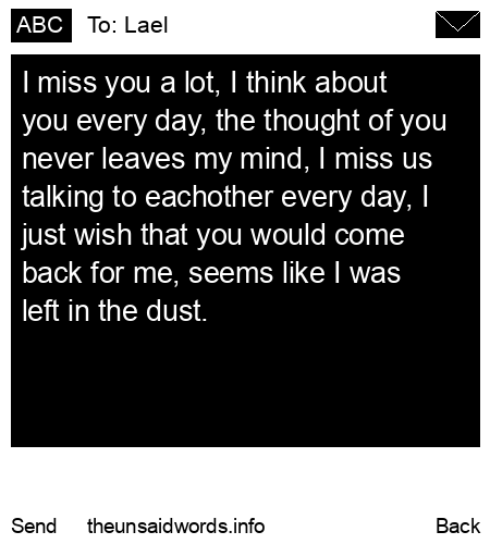 unsent message to Lael
