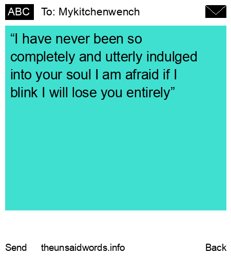 unsent message to Mykitchenwench