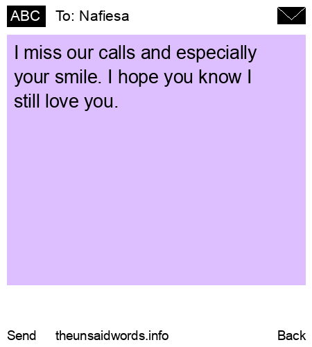 unsent message to Nafiesa
