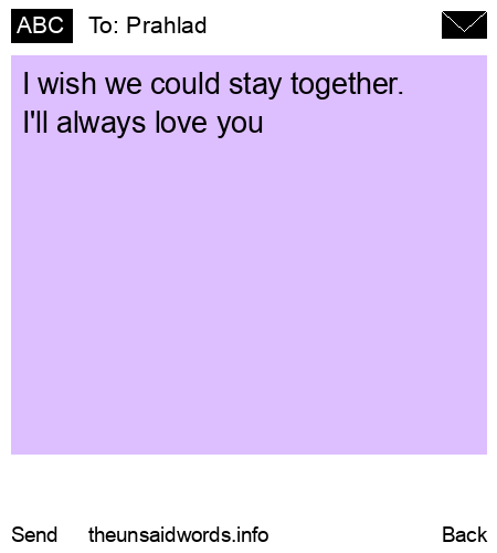 unsent message to Prahlad 
