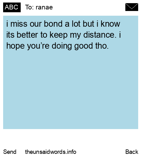 unsent message to ranae