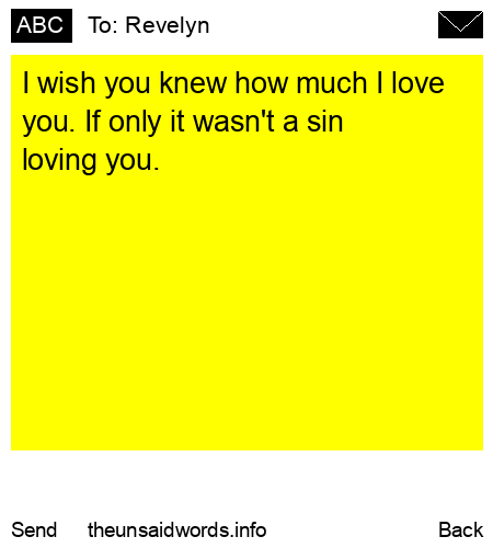 unsent message to Revelyn