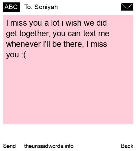 unsent message to Soniyah 