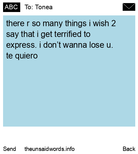 unsent message to Tonea