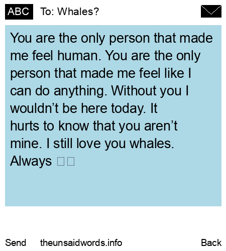 unsent message to Whales?