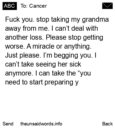 unsent message to Cancer