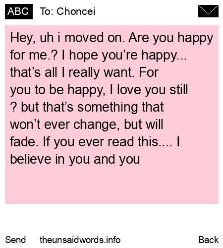 unsent message to Choncei