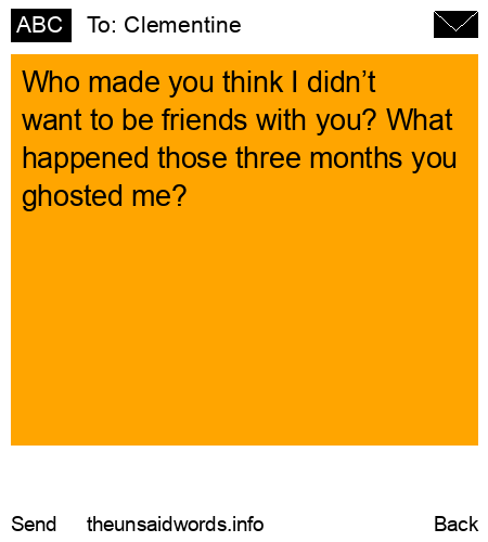 unsent message to Clementine