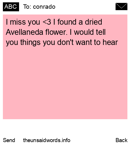 unsent message to conrado