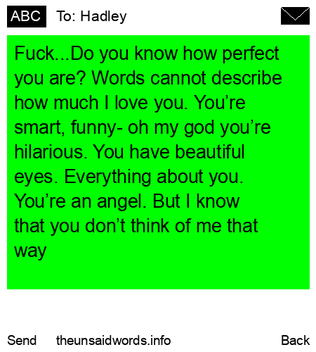 unsent message to Hadley