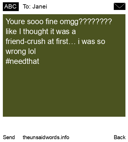 unsent message to Janei