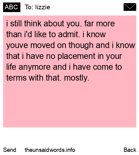 unsent message to lizzie