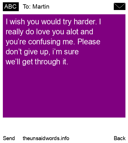 unsent message to Martin