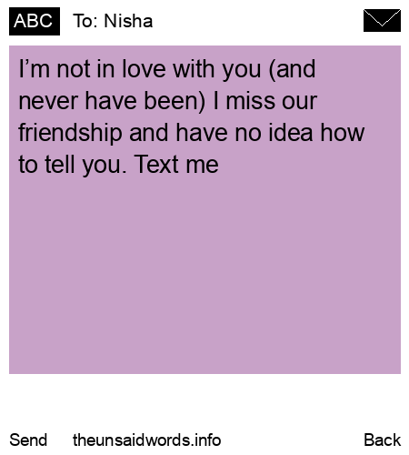 unsent message to Nisha