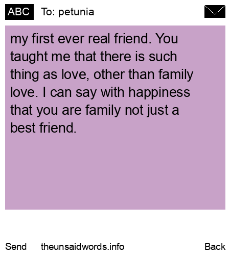 unsent message to petunia