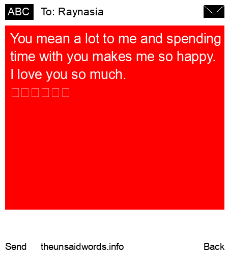 unsent message to Raynasia