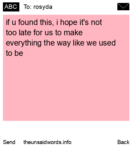 unsent message to rosyda
