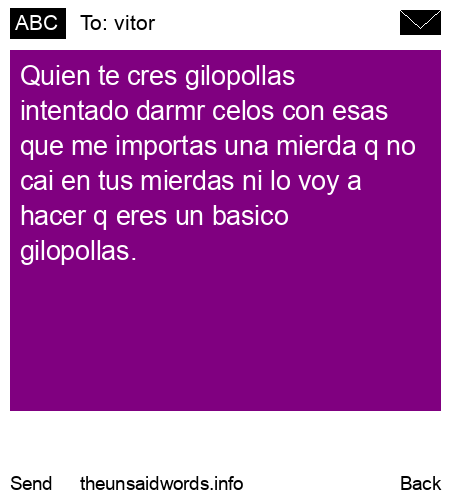 unsent message to vitor