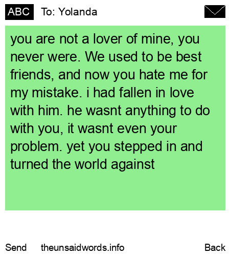 unsent message to Yolanda