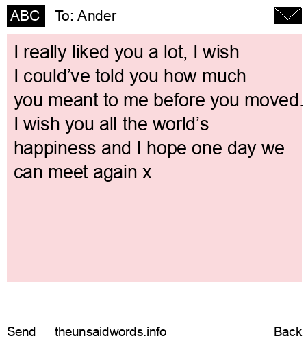 unsent message to Ander