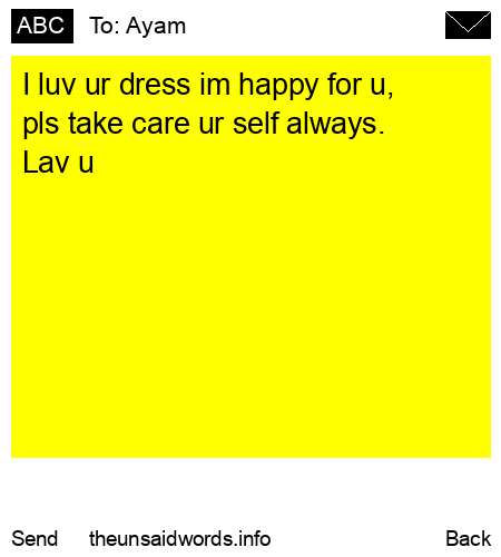 unsent message to Ayam