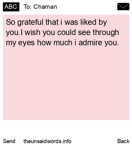 unsent message to Chaman