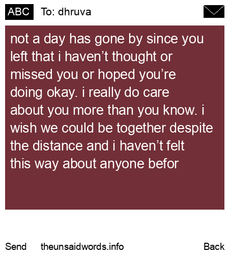unsent message to dhruva