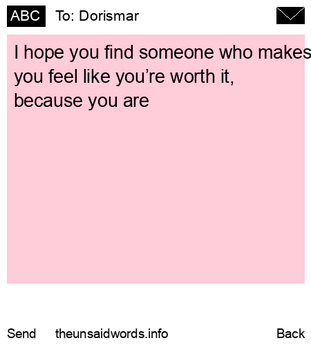 unsent message to Dorismar