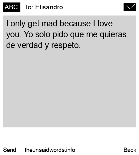 unsent message to Elisandro