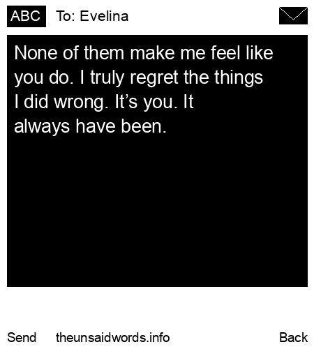unsent message to Evelina