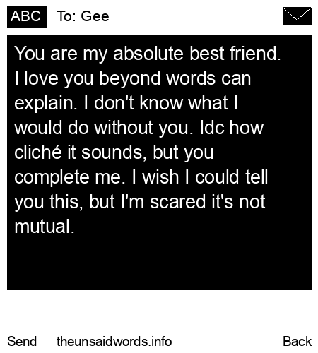 unsent message to Gee