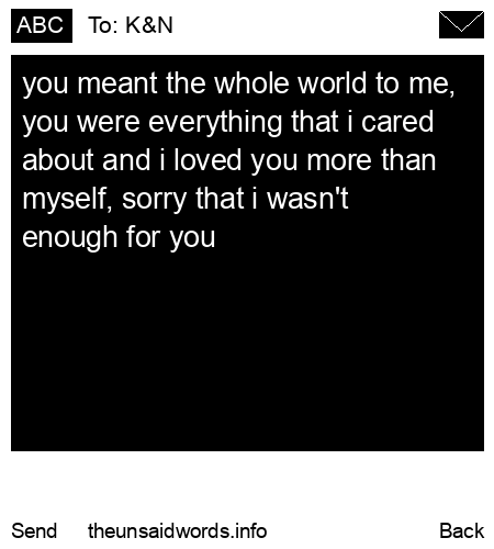 unsent message to K&amp;N