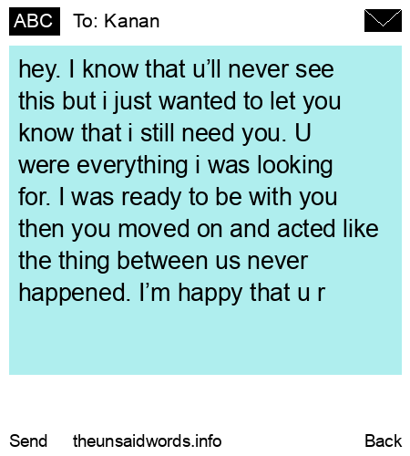 unsent message to Kanan