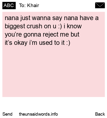 unsent message to Khair
