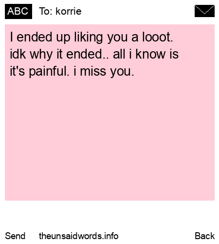 unsent message to korrie