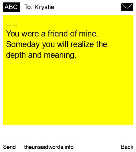 unsent message to Krystie