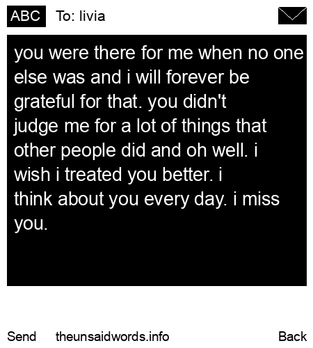 unsent message to livia