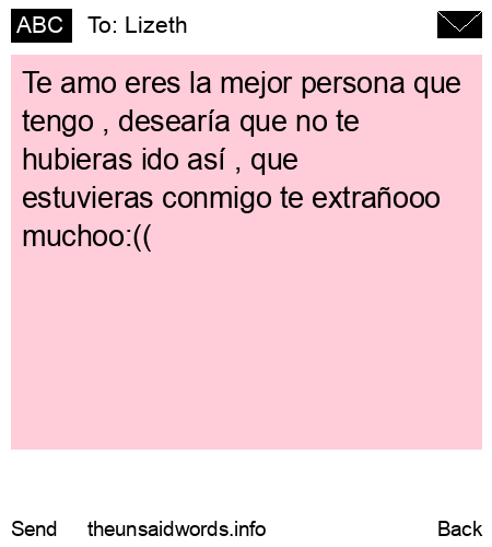 unsent message to Lizeth