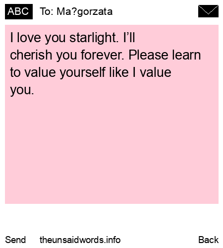 unsent message to Ma?gorzata